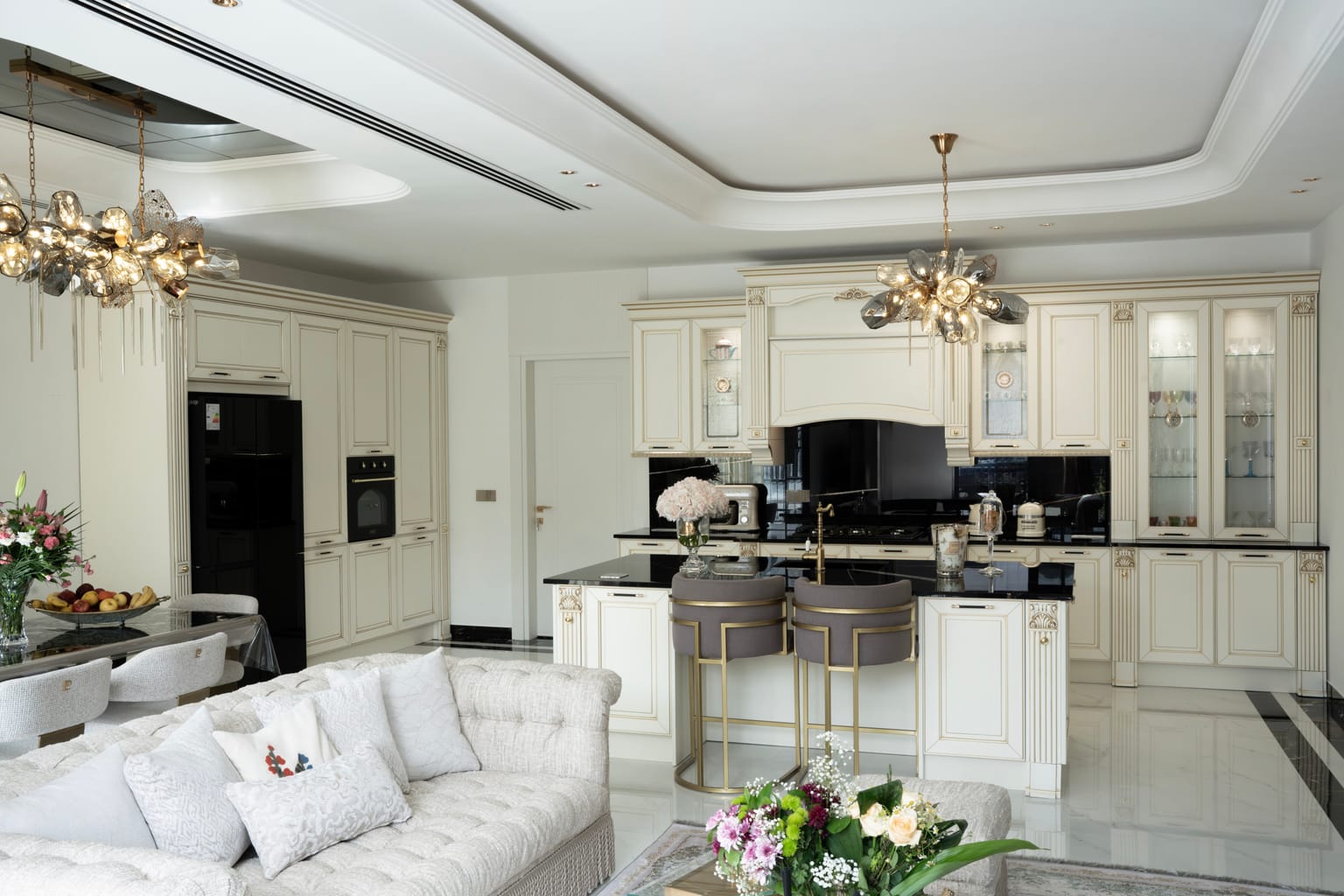 Classic White And Gold Kitchen